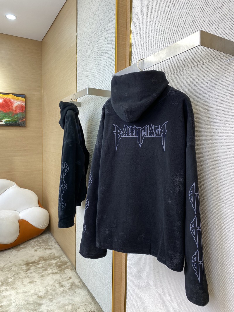 Balenciaga Night Scene Printed Aged Hooded Sweatshirt 6