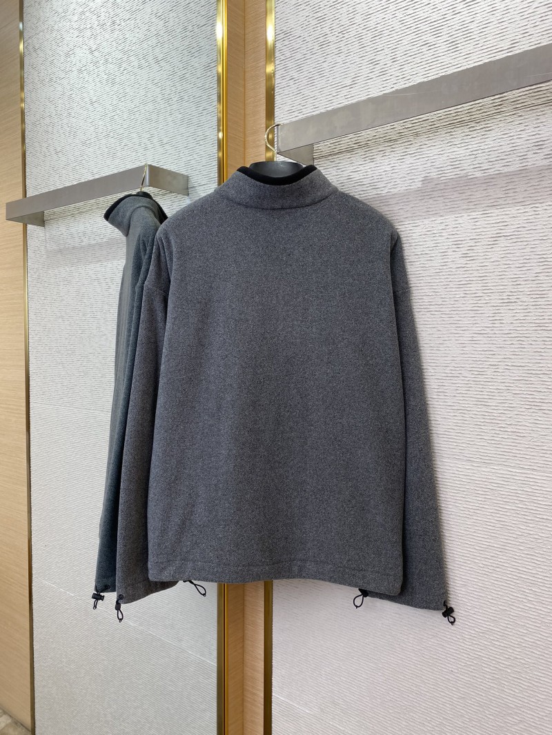 Miu Miu Logo Standing Collar Jacket Grey 4