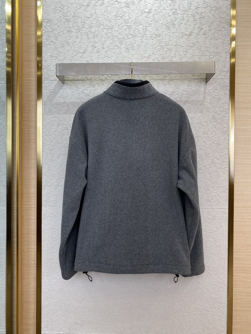 Miu Miu Logo Standing Collar Jacket Grey 6