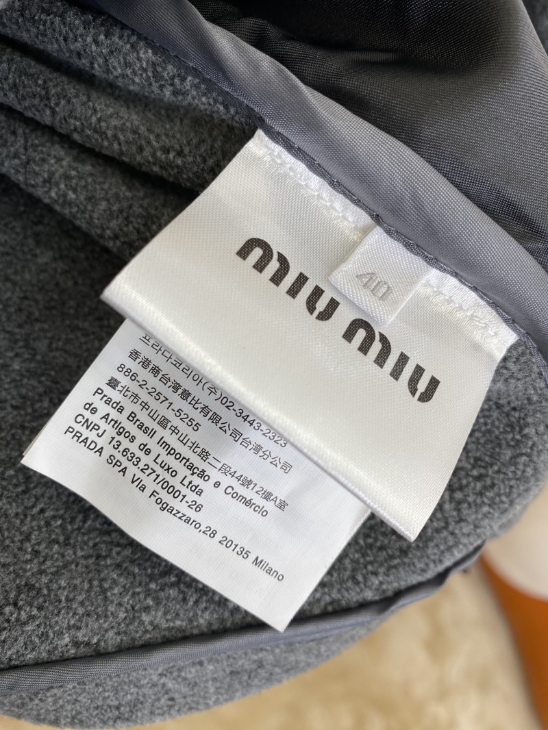 Miu Miu Logo Standing Collar Jacket Grey 8