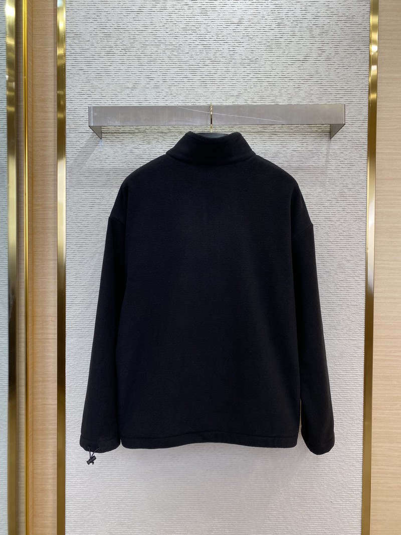 Miu Miu Logo Standing Collar Jacket Black 1