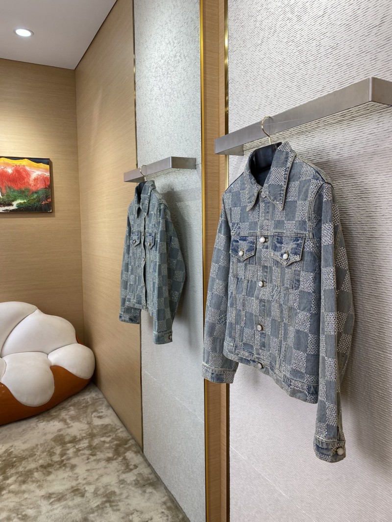 LV Hot Diamond Tessellated Denim Jacket 2