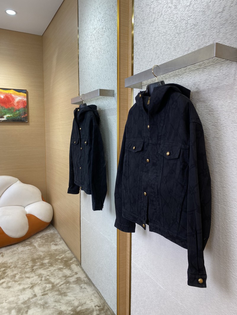 LV Burnout Hooded Denim Jacket 2
