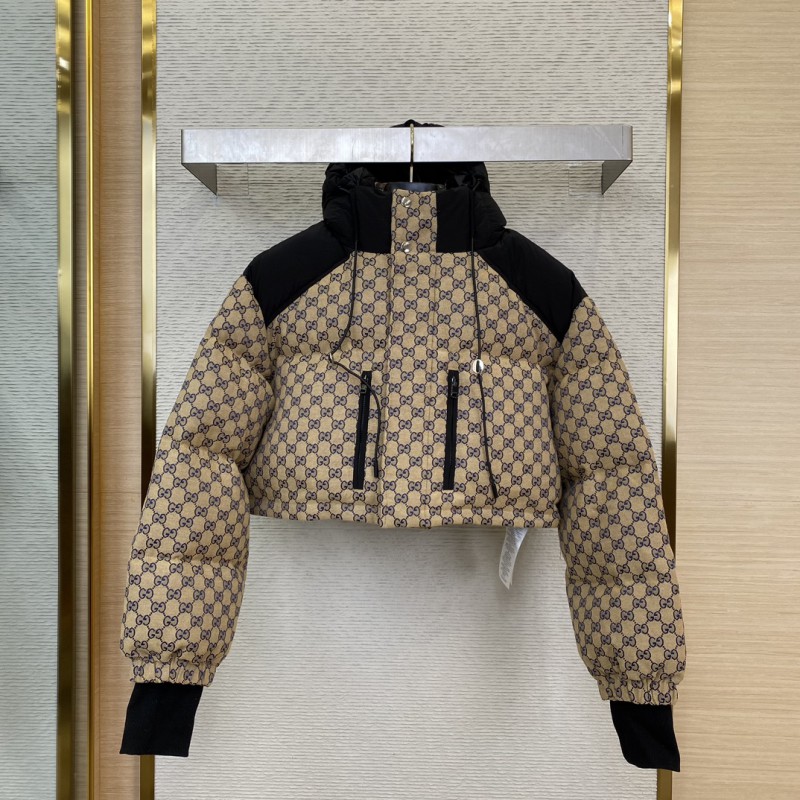 Gucci Printed Jacquard Removable Down Jacket Blue 1
