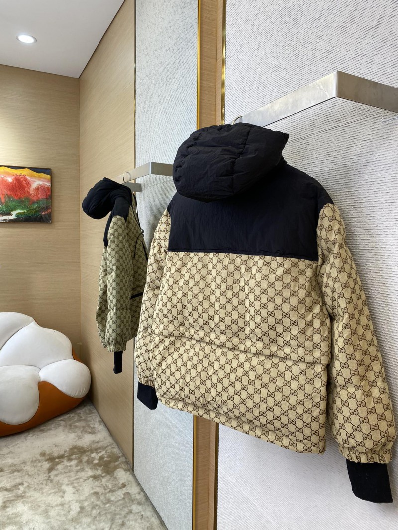 Gucci Full Print Jacquard Removable Down Jacket Brown 5
