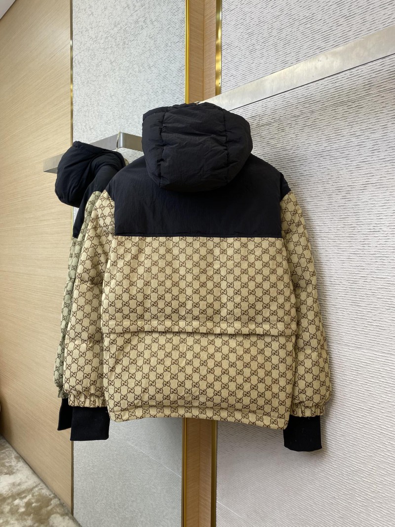 Gucci Full Print Jacquard Removable Down Jacket Brown 7