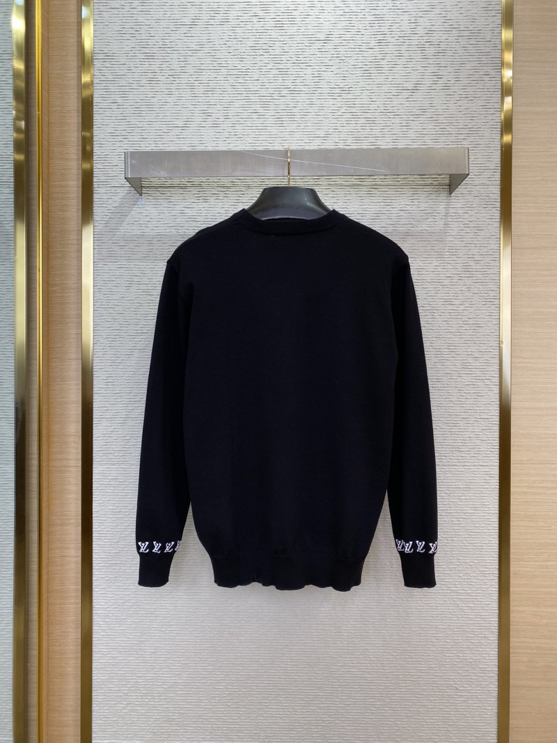 LV logo monogrammed crew neck jumper 1