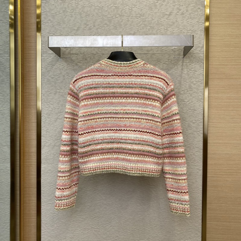 Chanel Striped knit chambray jacket 1