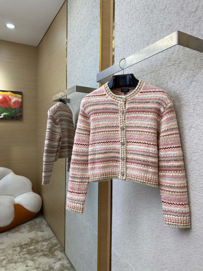 Chanel Striped knit chambray jacket 2