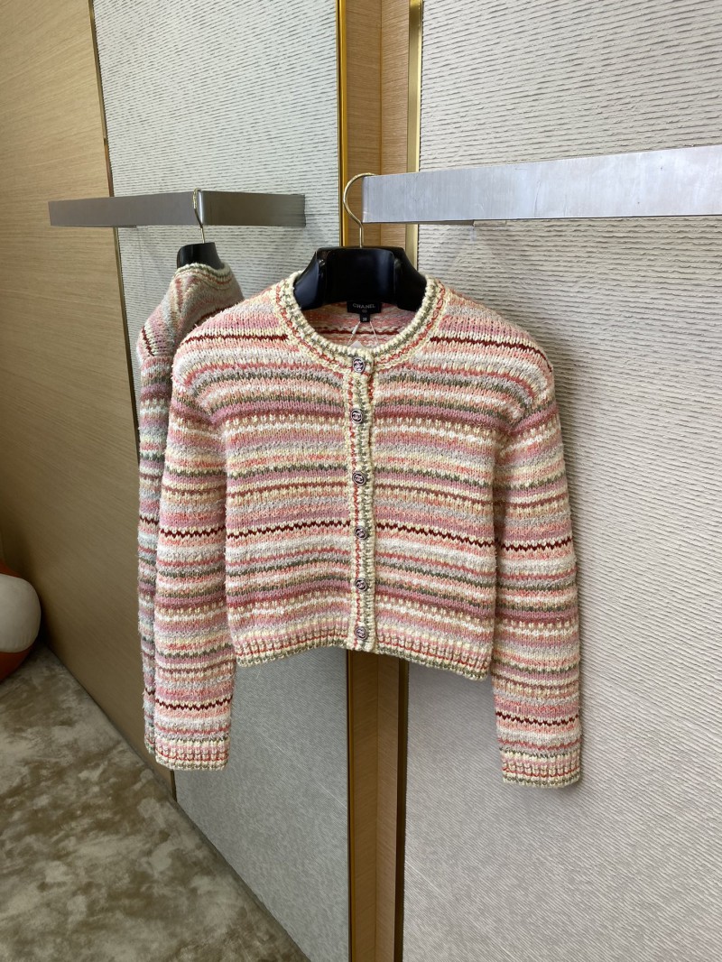 Chanel Striped knit chambray jacket 6