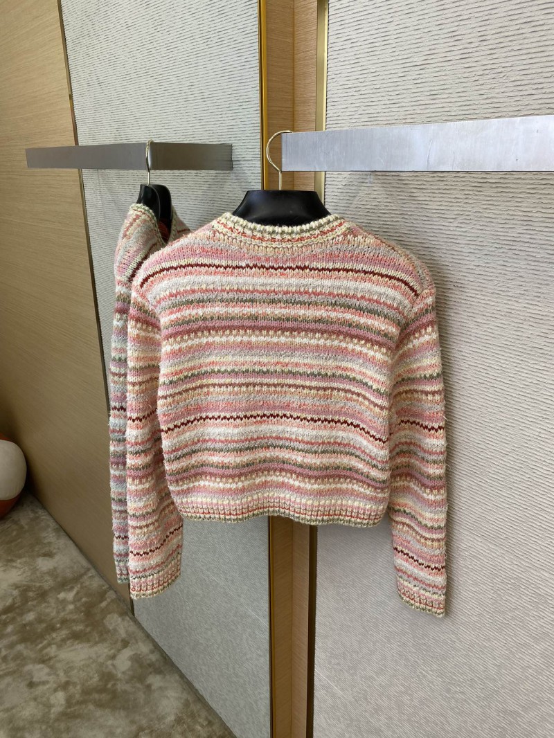 Chanel Striped knit chambray jacket 7