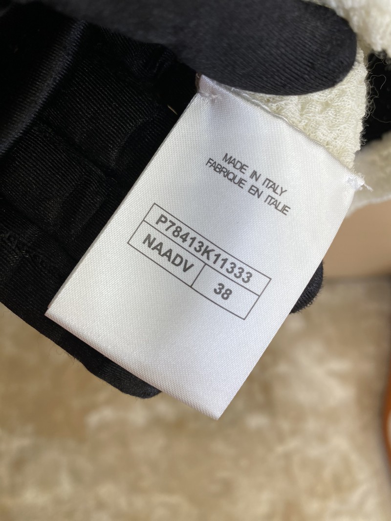 Chanel Ribbon Bow Tie Knit Shirt White 8