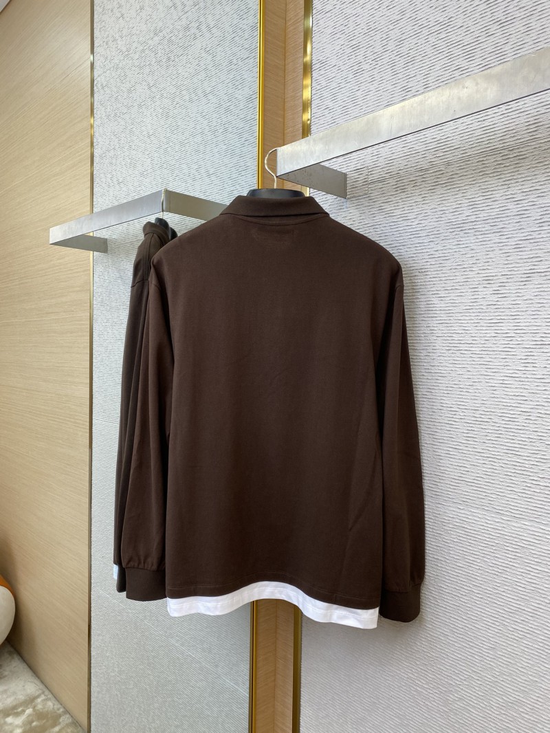 Miu Miu Logo Embroidery Long Sleeve Polo Shirt 5