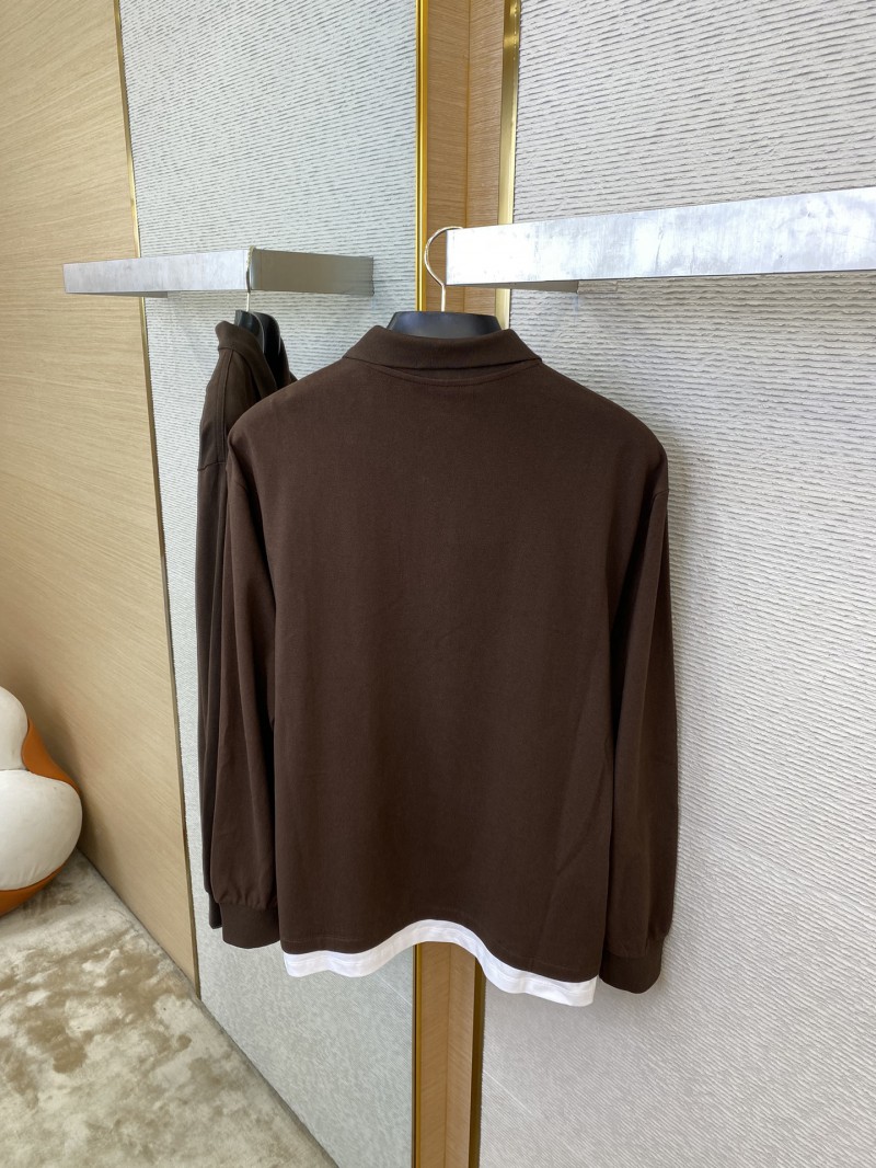 Miu Miu Logo Embroidery Long Sleeve Polo Shirt 7