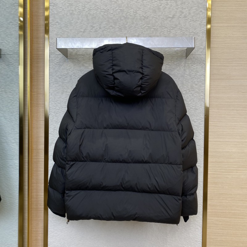 Miu Miu Logo Embroidered Hooded Down Coat Jacket 1