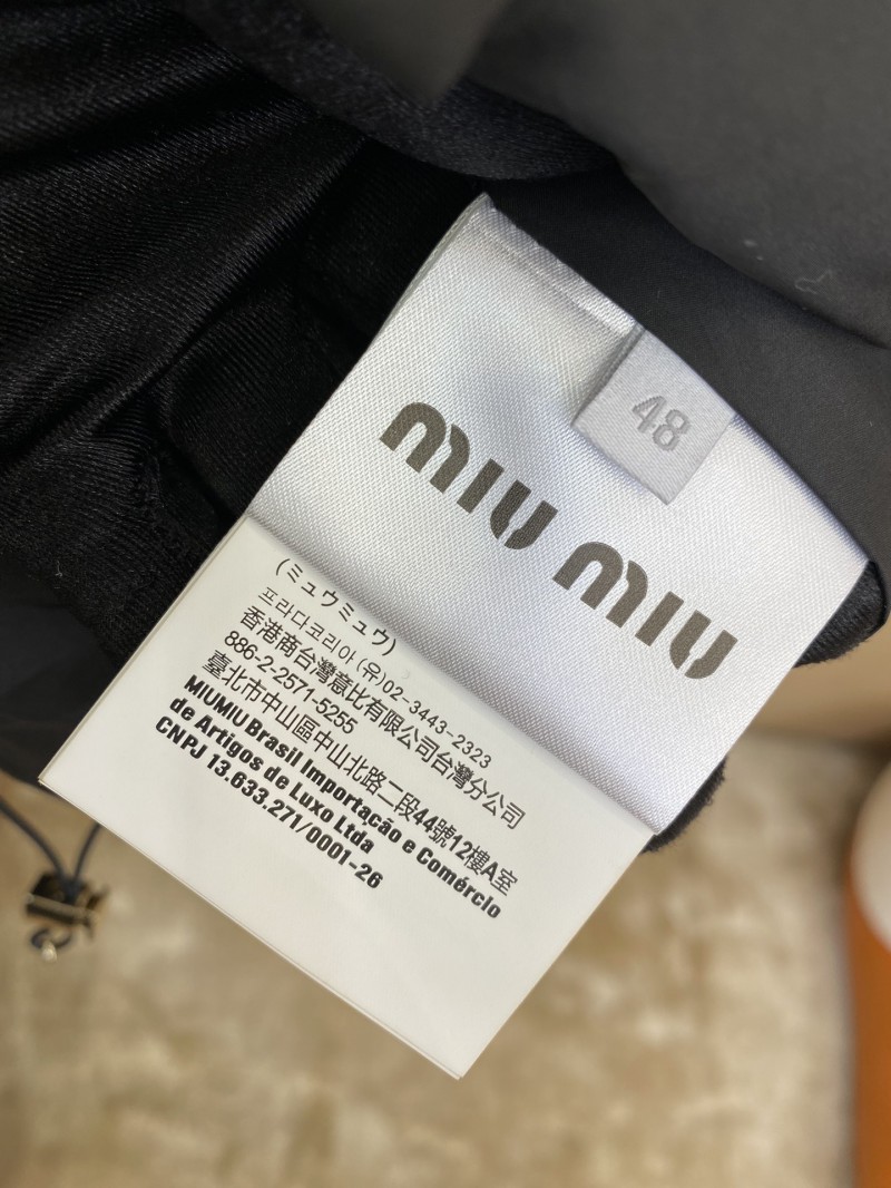 Miu Miu Logo Embroidered Hooded Down Coat Jacket 8