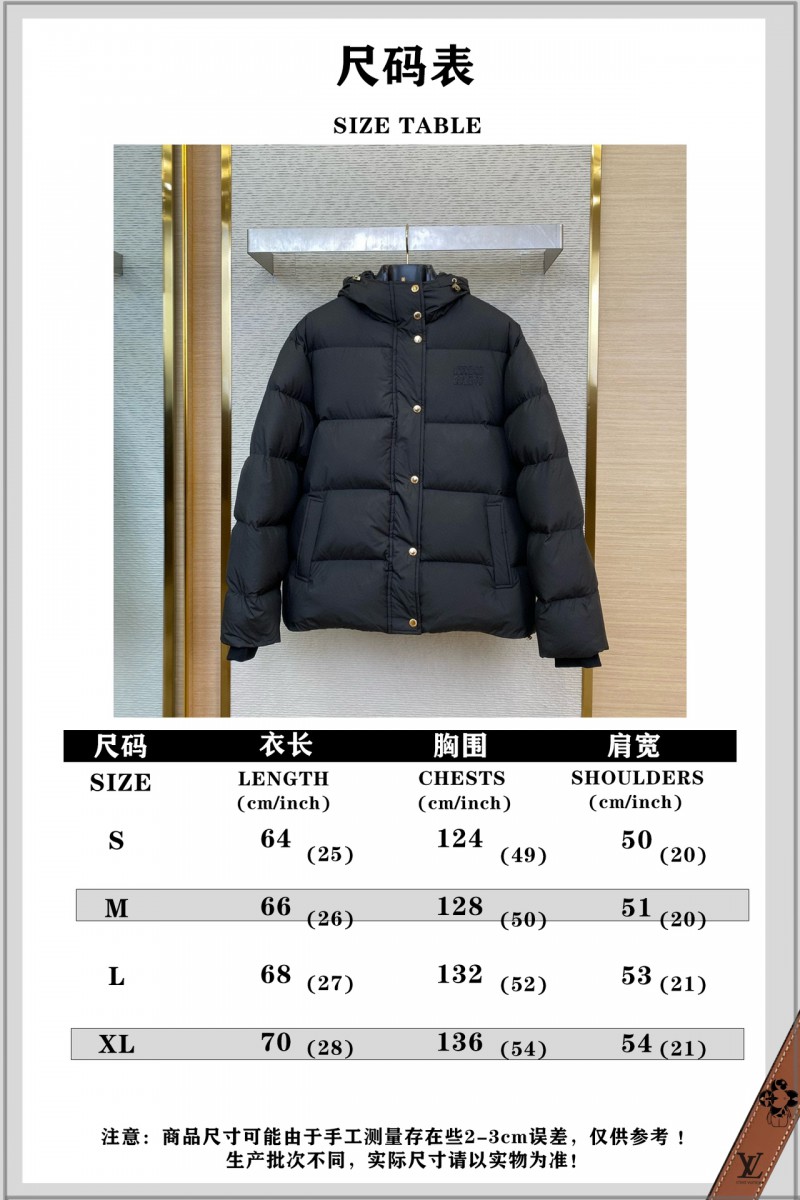 Miu Miu Logo Embroidered Hooded Down Coat Jacket 9