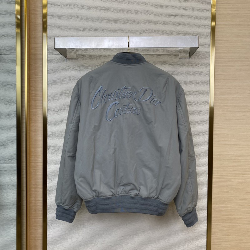 Dior Badge Logo Embroidered Cotton Jacket Coat 1
