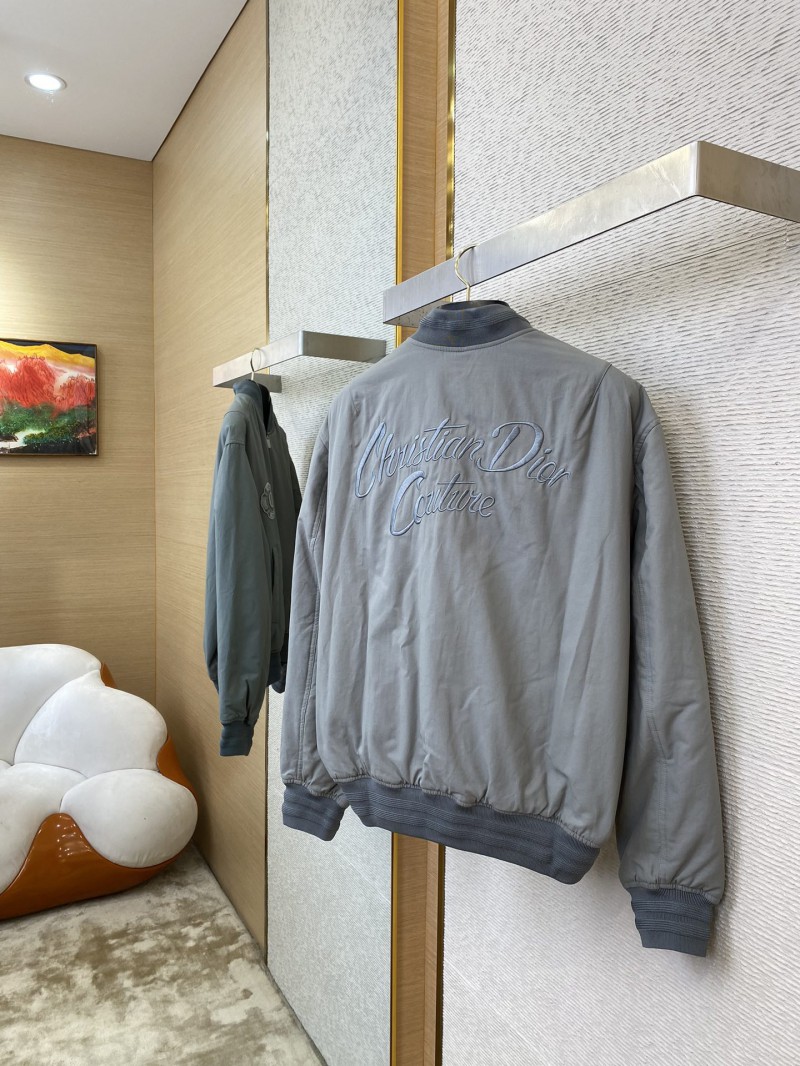 Dior Badge Logo Embroidered Cotton Jacket Coat 2