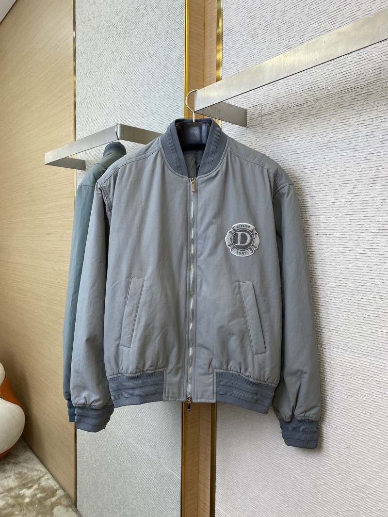 Dior Badge Logo Embroidered Cotton Jacket Coat 3