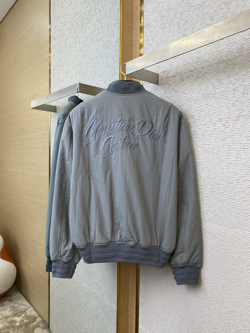 Dior Badge Logo Embroidered Cotton Jacket Coat 4
