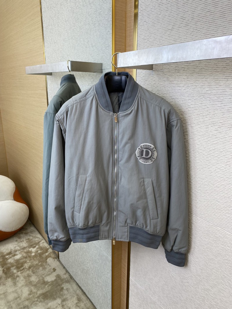 Dior Badge Logo Embroidered Cotton Jacket Coat 5