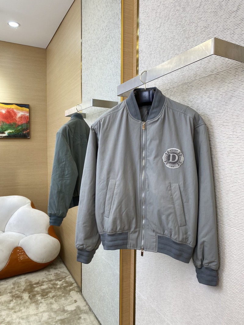Dior Badge Logo Embroidered Cotton Jacket Coat 6