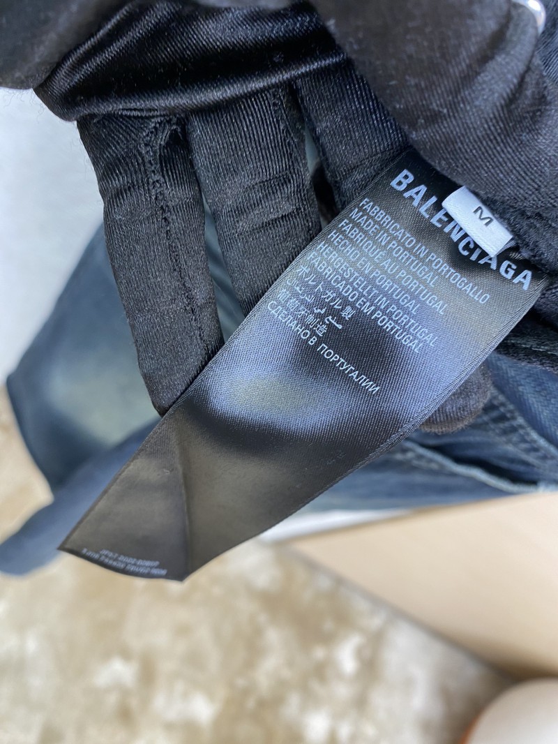 Balenciaga Patchwork Washed Denim Trousers Dark Blue 8