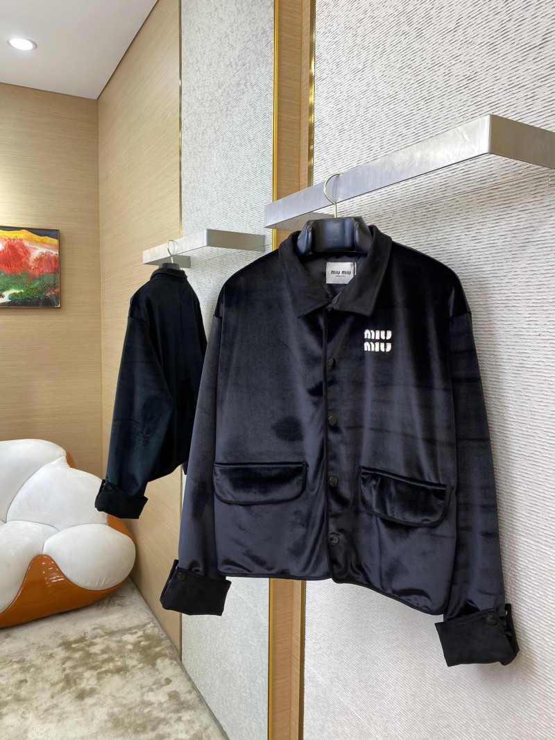 Miu Miu Logo Velvet Jacket 2