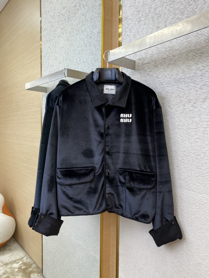 Miu Miu Logo Velvet Jacket 4