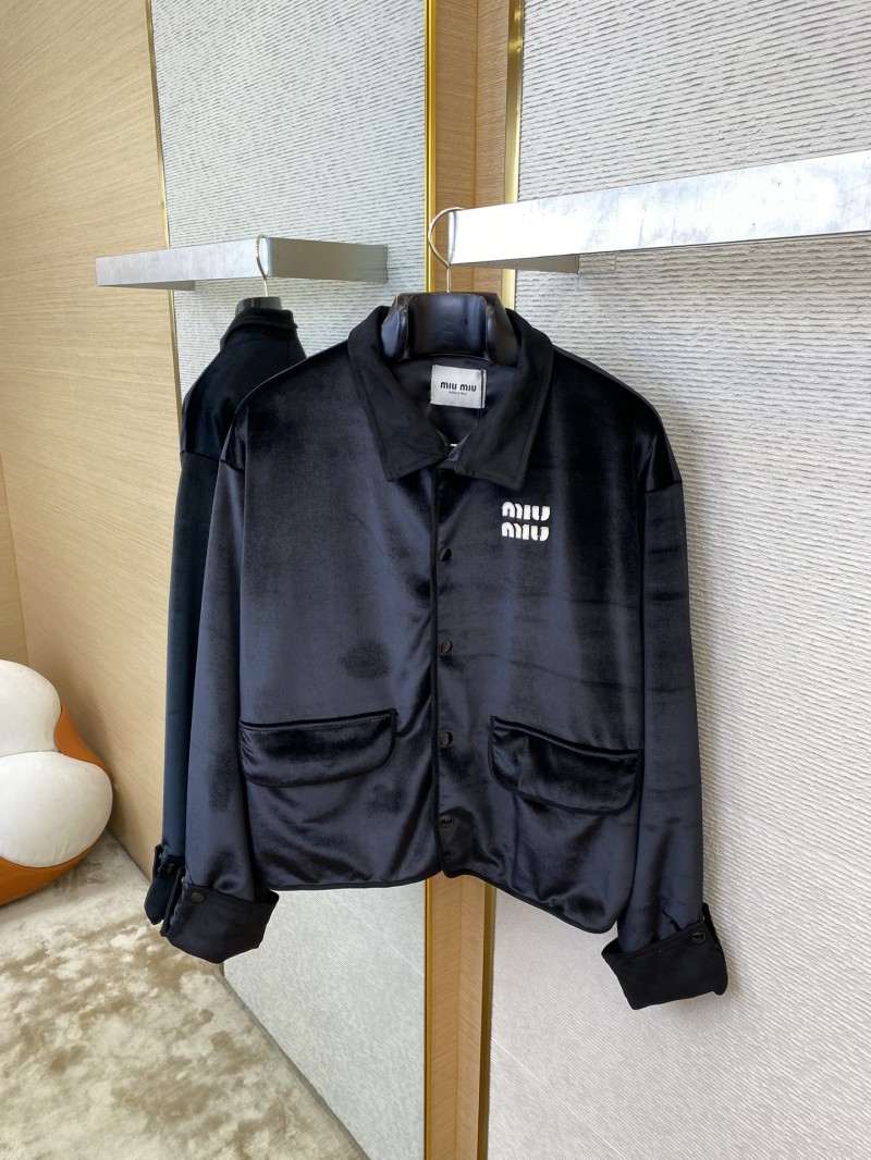 Miu Miu Logo Velvet Jacket 6