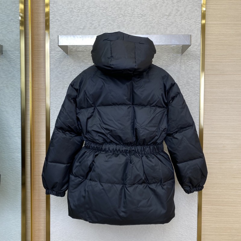 Prada Mid-Length Waisted Triangle Label Down Jacket 1