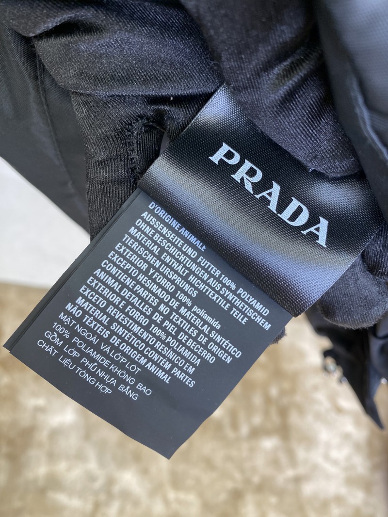 Prada Mid-Length Waisted Triangle Label Down Jacket 8