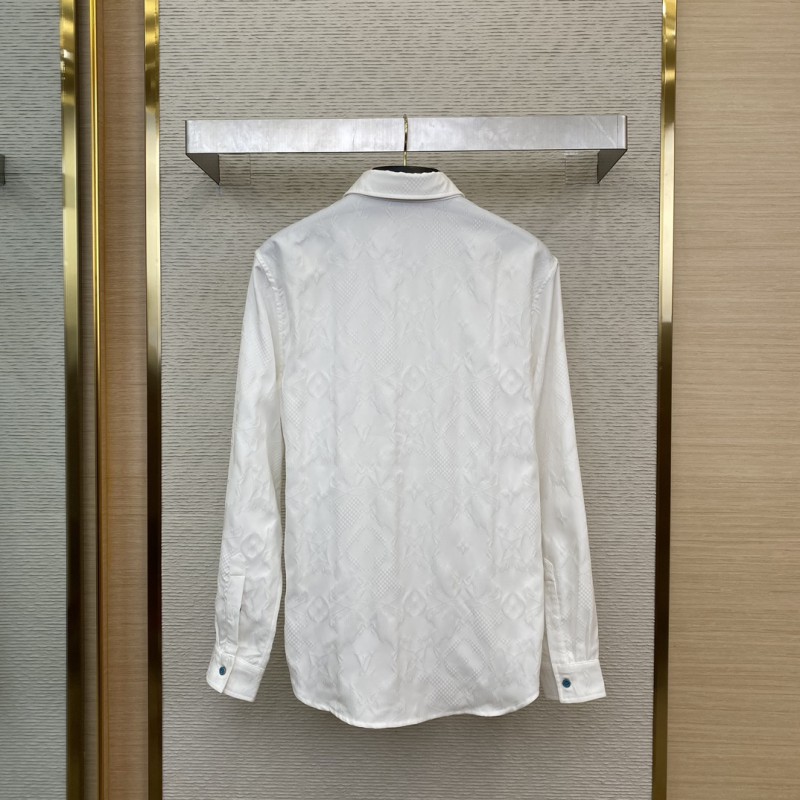 LV Jacquard Mulberry Silk Long Sleeve Shirt 1