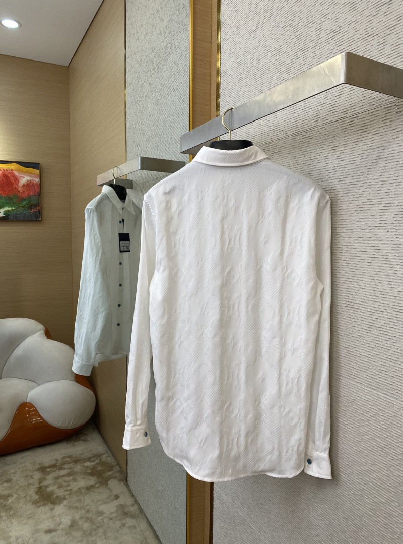 LV Jacquard Mulberry Silk Long Sleeve Shirt 3