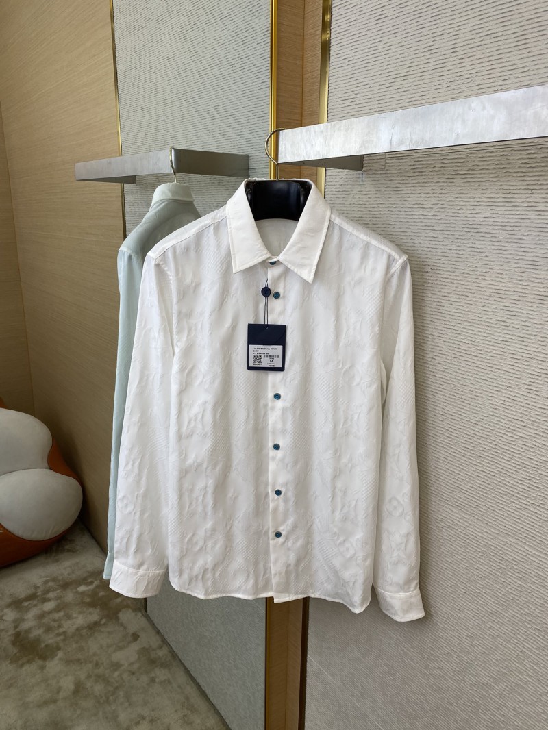 LV Jacquard Mulberry Silk Long Sleeve Shirt 6