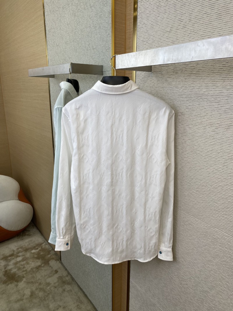 LV Jacquard Mulberry Silk Long Sleeve Shirt 7