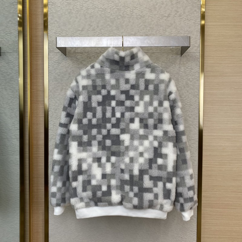 LV Block Colour Block Long Sleeve Fleece Feel Jacket 1
