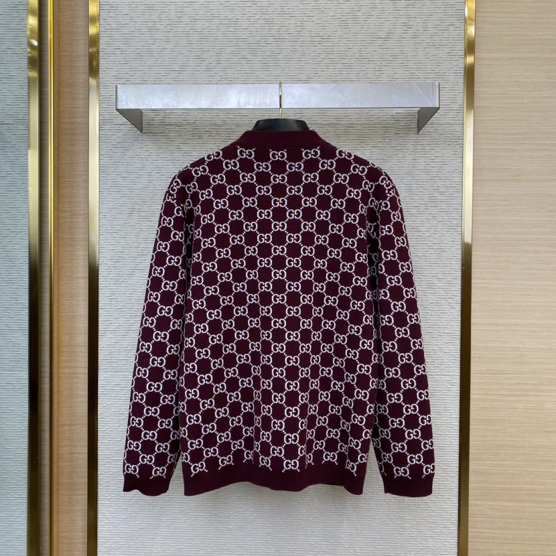 Gucci Printed Jacquard Reversible Knit Cardigan 1