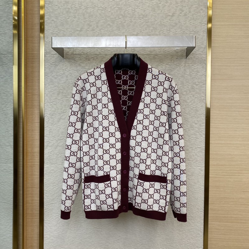 Gucci Printed Jacquard Reversible Knit Cardigan 2