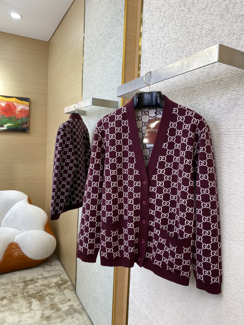 Gucci Printed Jacquard Reversible Knit Cardigan 4