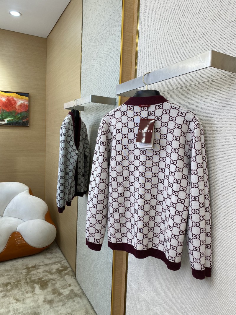 Gucci Printed Jacquard Reversible Knit Cardigan 7