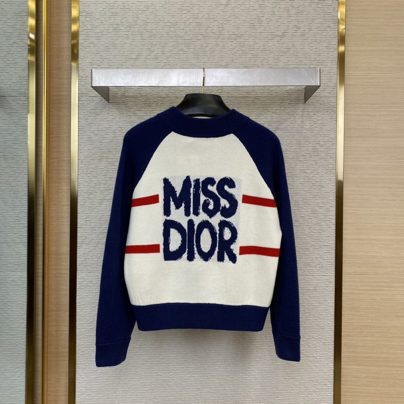 Dior monogrammed knitted cardigan in navy blue 1