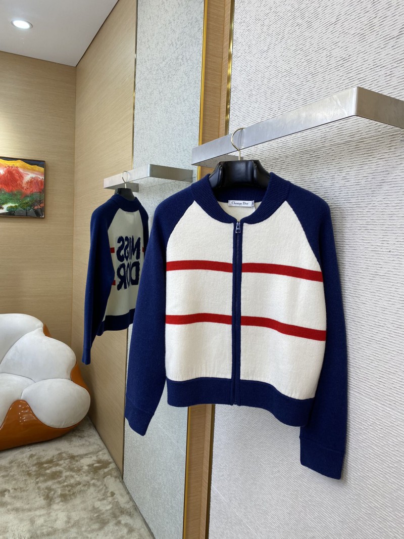Dior monogrammed knitted cardigan in navy blue 2