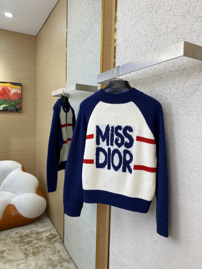 Dior monogrammed knitted cardigan in navy blue 3