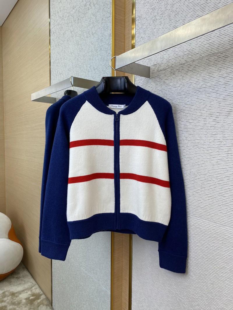 Dior monogrammed knitted cardigan in navy blue 4
