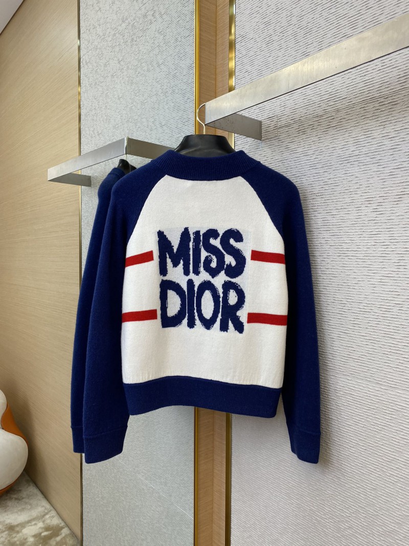 Dior monogrammed knitted cardigan in navy blue 5