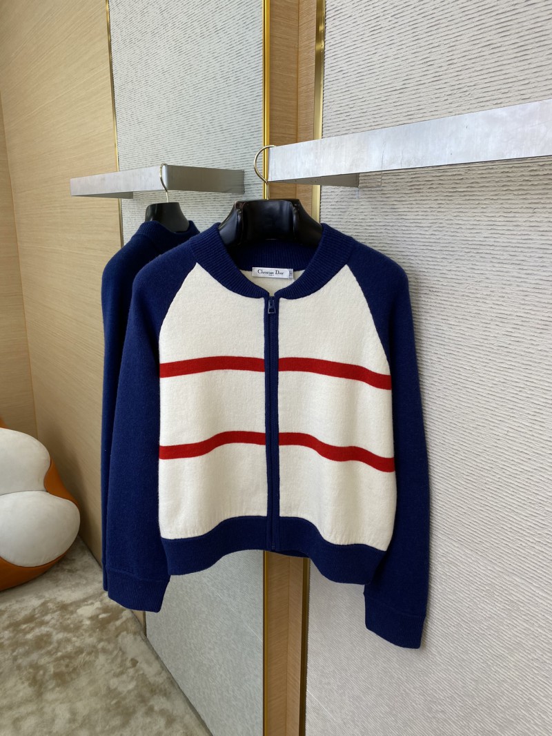 Dior monogrammed knitted cardigan in navy blue 6