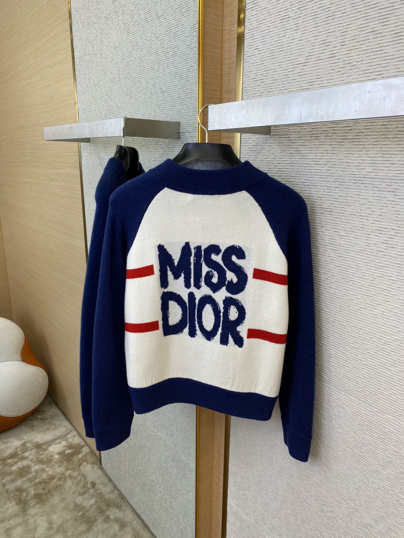 Dior monogrammed knitted cardigan in navy blue 7