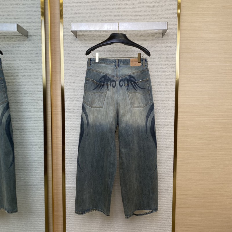 Balenciaga Y2K BAGGY Graffiti Print Denim Trousers 1